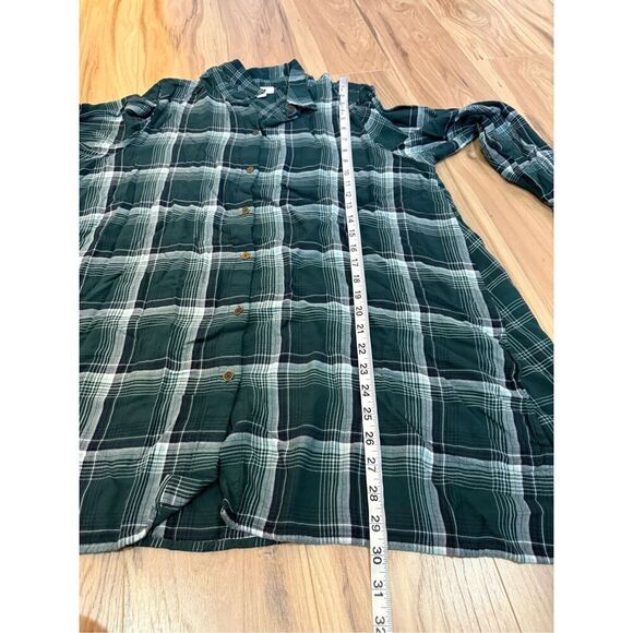 J. Jill Womens Button Up Shirt Blouse Tunic Top Green Plaid Pockets Sz L - Picture 8 of 8